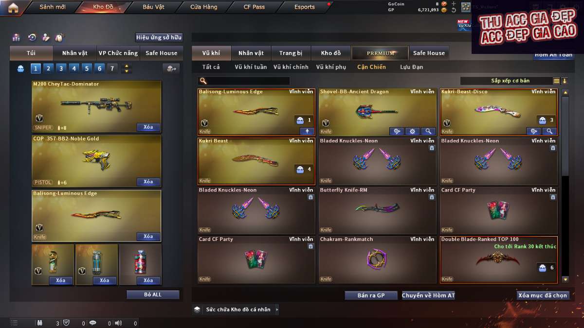 shop acc cf uy tin gia re